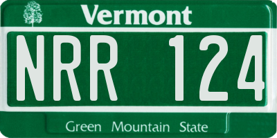 VT license plate NRR124