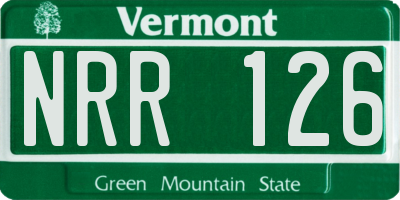VT license plate NRR126