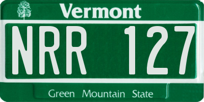 VT license plate NRR127