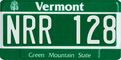 VT license plate NRR128
