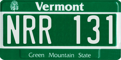 VT license plate NRR131