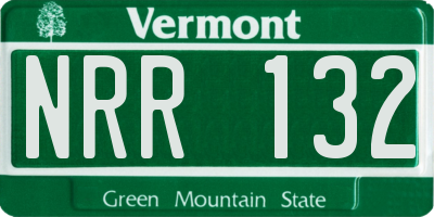 VT license plate NRR132