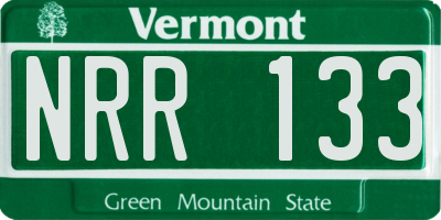 VT license plate NRR133