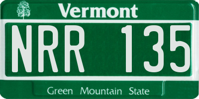 VT license plate NRR135