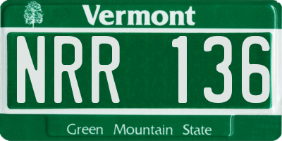 VT license plate NRR136