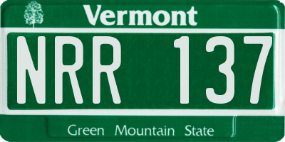 VT license plate NRR137