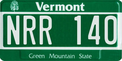 VT license plate NRR140