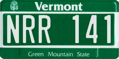 VT license plate NRR141