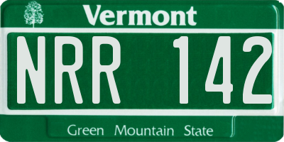 VT license plate NRR142