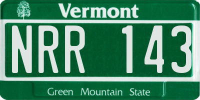 VT license plate NRR143