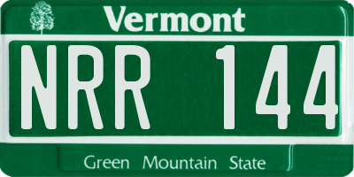 VT license plate NRR144
