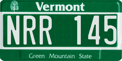 VT license plate NRR145