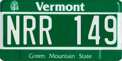 VT license plate NRR149