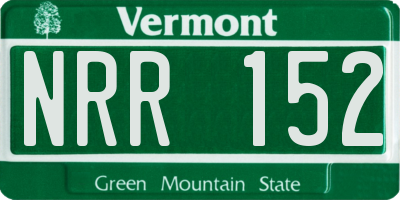 VT license plate NRR152