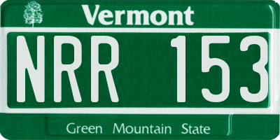 VT license plate NRR153