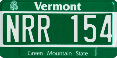 VT license plate NRR154