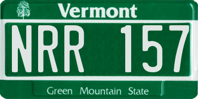 VT license plate NRR157