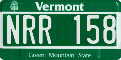 VT license plate NRR158