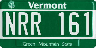VT license plate NRR161