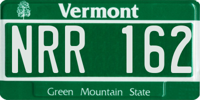 VT license plate NRR162