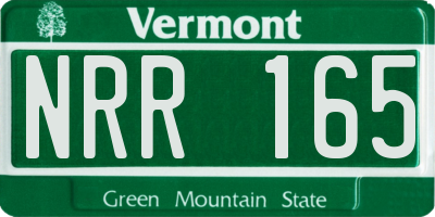 VT license plate NRR165