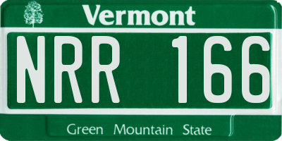 VT license plate NRR166