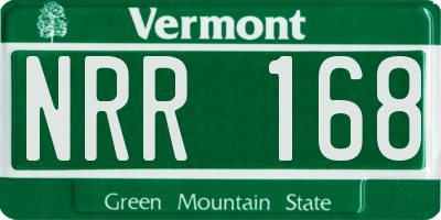 VT license plate NRR168