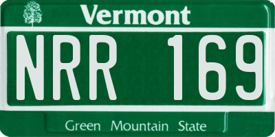 VT license plate NRR169
