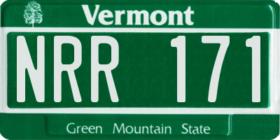 VT license plate NRR171