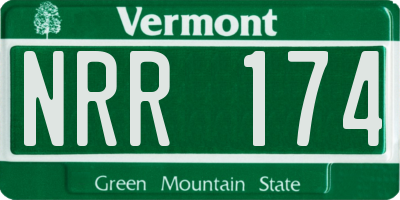 VT license plate NRR174
