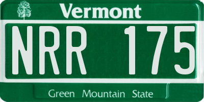 VT license plate NRR175