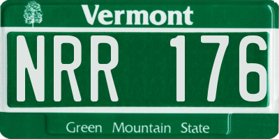 VT license plate NRR176