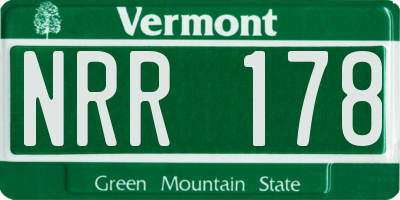 VT license plate NRR178