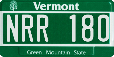 VT license plate NRR180