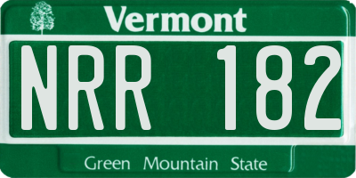 VT license plate NRR182