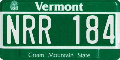 VT license plate NRR184