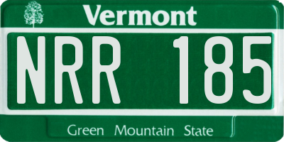 VT license plate NRR185