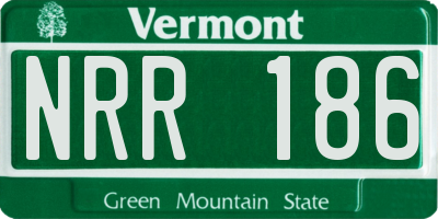 VT license plate NRR186