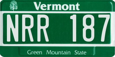 VT license plate NRR187