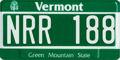 VT license plate NRR188