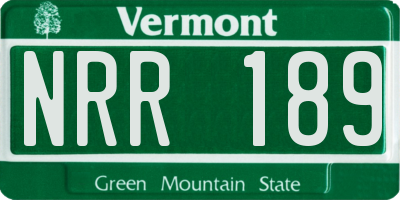 VT license plate NRR189