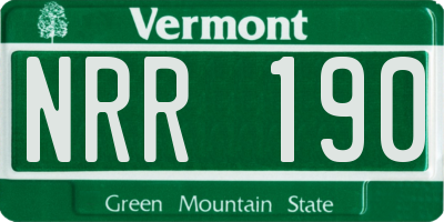 VT license plate NRR190
