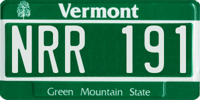 VT license plate NRR191
