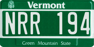 VT license plate NRR194