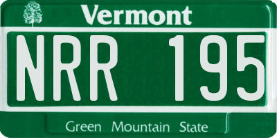 VT license plate NRR195
