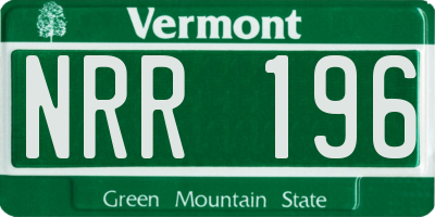 VT license plate NRR196
