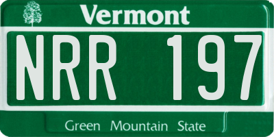 VT license plate NRR197
