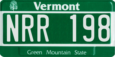 VT license plate NRR198