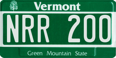VT license plate NRR200