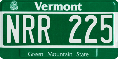 VT license plate NRR225